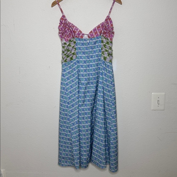 English Factory Endless Rose Blue and White Floral Midi Dress Size Large - Picture 3 of 10